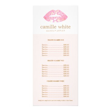 makeup artist pink and gold lips pink price list rack invitations