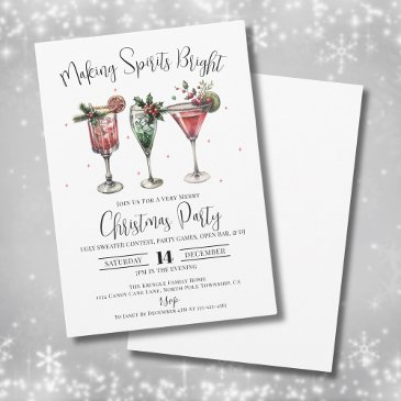 making spirits bright christmas cocktail party invitation