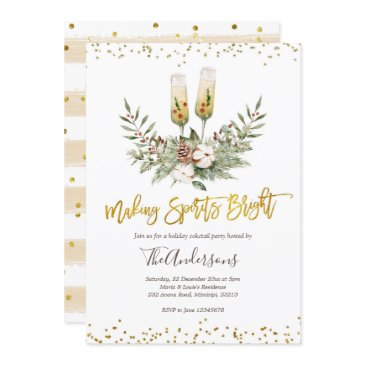 making spirits bright christmas cocktail party invitation