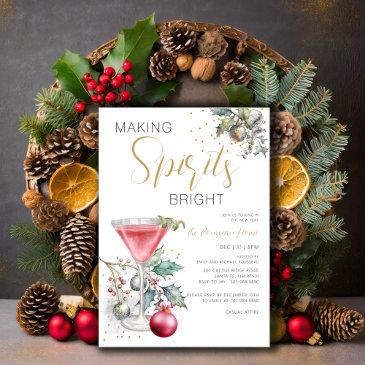 making spirits bright new year's party invitation