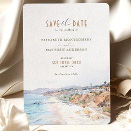 Small Malibu Beach Ca Save The Date Invitation Front View