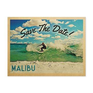 malibu save the date california surfing announcement postinvitations