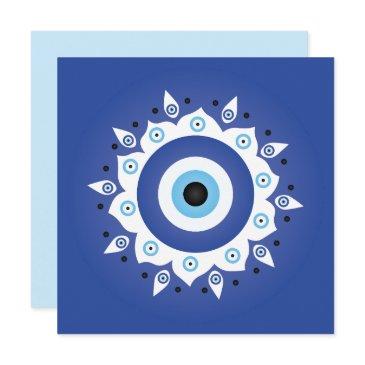 mandala greek evil eye blue white invitations