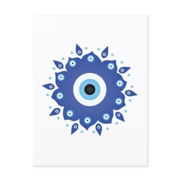 mandala greek evil eye blue white postinvitations