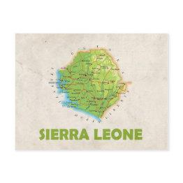 Small Map Postinvitations ♥ Sierra Leone Front View