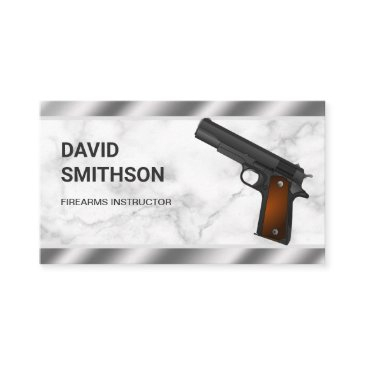 marble steel pistol gun shop gunsmith firearms business invitations