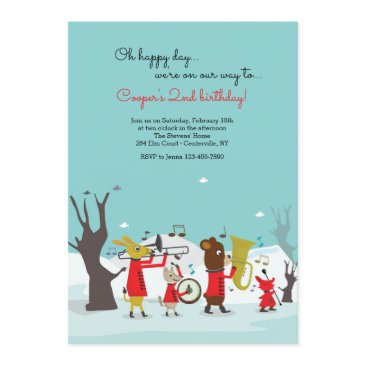 marching animal band birthday party invitation