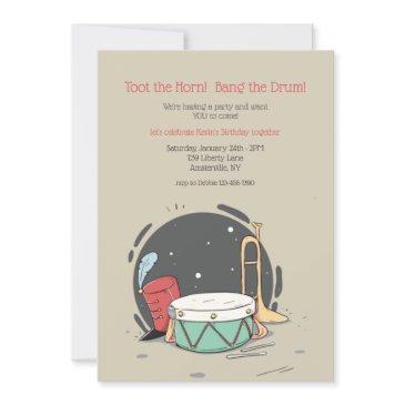 marching band elements birthday party invitation