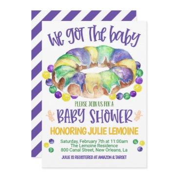mardi gras baby shower invitation