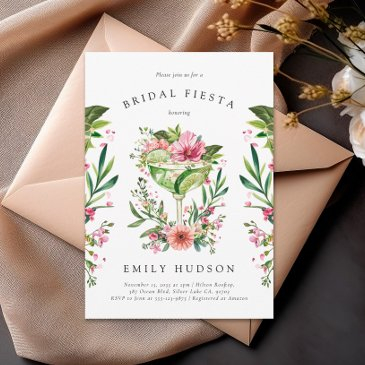margarita fiesta floral bridal shower invitation