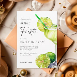 Small Margarita Mexican Fiesta Bridal Shower Invitation Front View