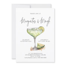 Small Margaritas & Mingle Cocktail Party Invitation Front View