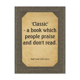 Small Mark Twain Quote On Books Postinvitations Front View