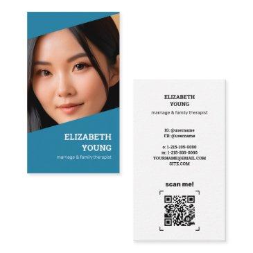 marriage family relationship coach photo and qr business invitations