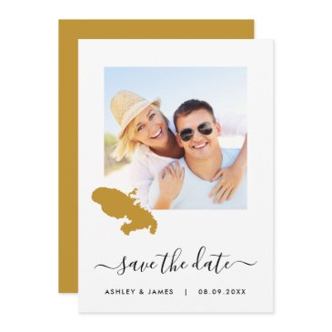 martinique map photo wedding save the date invitations