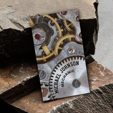 masculine metal auto repair mechanic automotive business invitations