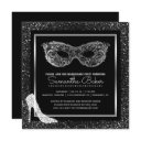 masquerade ball high heels black silver sweet 16 invitation