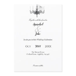 Small Masquerade Ball Wedding Invitation Front View