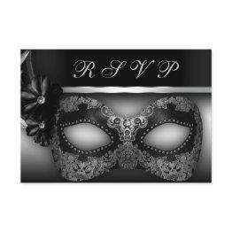 Small Masquerade Party Rsvp Invite Front View