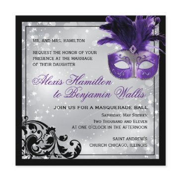 masquerade wedding invitation