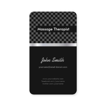 massage therapist - elegant black checkered business invitations