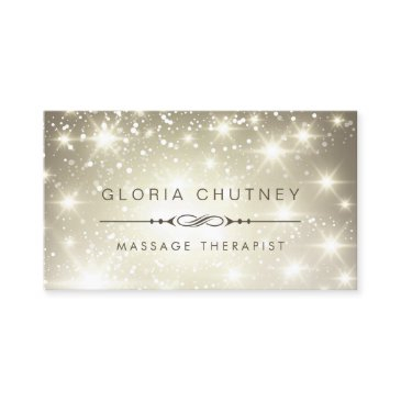 massage therapist - sparkling bokeh glitter business invitations
