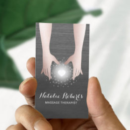 Small Massage Therapy Reiki Energy Healing Hands Business Invitations Front View