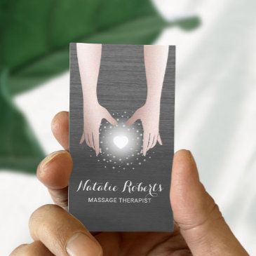 massage therapy reiki energy healing hands business invitations