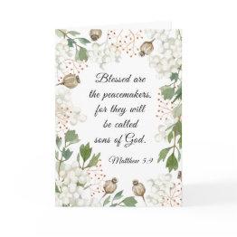 Small Matthew 5 9 Blessed Are The Peacemakers Bible Invitations Front View
