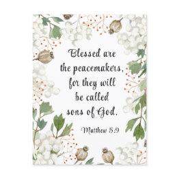 Small Matthew 5 9 Blessed Are The Peacemakers Bible Postinvitations Front View