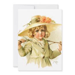 Small Maud Humphrey: Winter Girl With Branch Front View