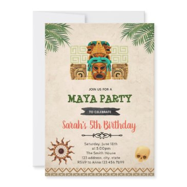 maya theme birthday invitation