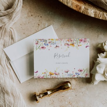 meadow colorful wildflower wedding reserved sign