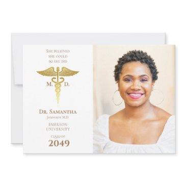 medical doctor md rn nurse graduation grad photo invitation
