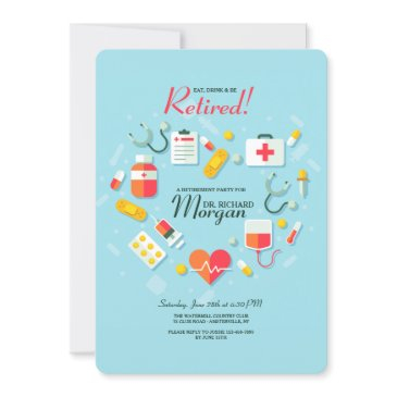 medical elements retirement party invitation