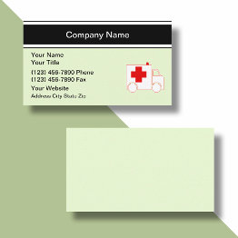 Small Medical Emergency Business Invitations Front View