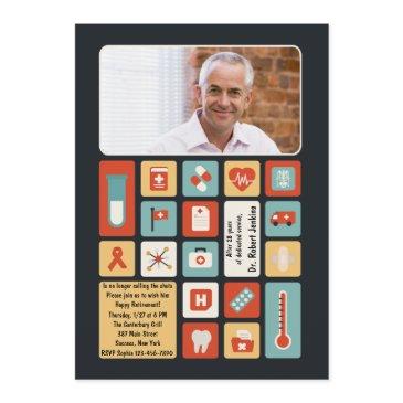 medical field retirement photo invitation
