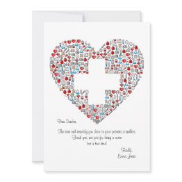 Small Medical Heart Nurse Appreciation Invitations Front View