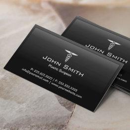 Small Medical Plastic Surgeon Black Border Business Invitations Front View