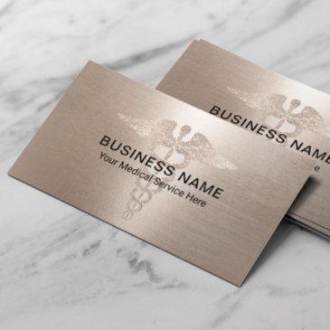 medical service caduceus symbol elegant gold business invitations