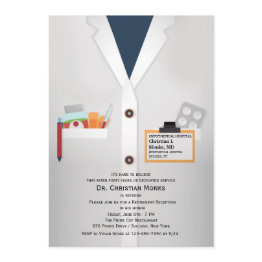 Small Medical Staff Retirement Invitation Front View