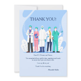 Small Medical Staff Thank You Invitations Front View