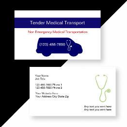 Small Medical Transportation Business Invitations Front View