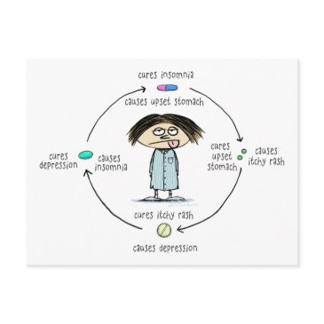 medicinal cures and causes funny cartoon postinvitations