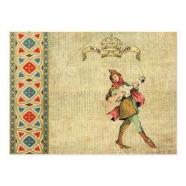 Small Medieval Bard Wedding Invites Front View