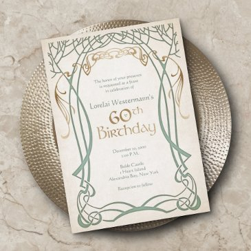 medieval fantasy 60th birthday invitation
