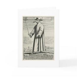 Small Medieval Plague Doctor Invitations Front View