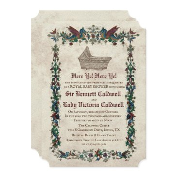 medieval renaissance baby shower invitation