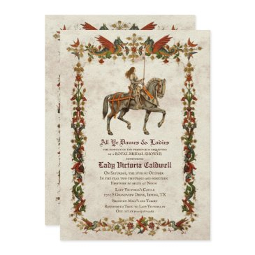 medieval renaissance bridal shower invitation