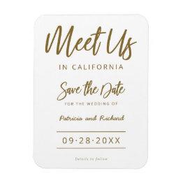 Small Meet Us In Destination Wedding Save The Date Magnet Front View